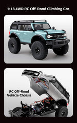 Wltoys 184023 RC Car 9km/h Four-wheel Drive 1/18 Off-Road Car CCS Cruise Control Rubber Tires Remote Control Climbing