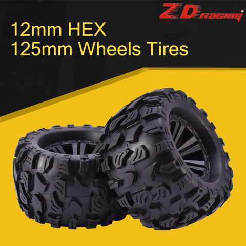 1/10 RC Monster Truck Tires & Wheels (1 Pair)