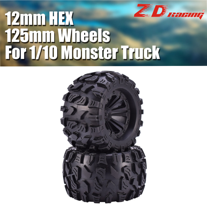 1/10 RC Monster Truck Tires & Wheels (1 Pair)