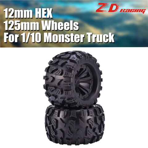1/10 RC Monster Truck Tires & Wheels (1 Pair)