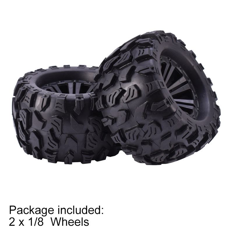 1/10 RC Monster Truck Tires & Wheels (1 Pair)