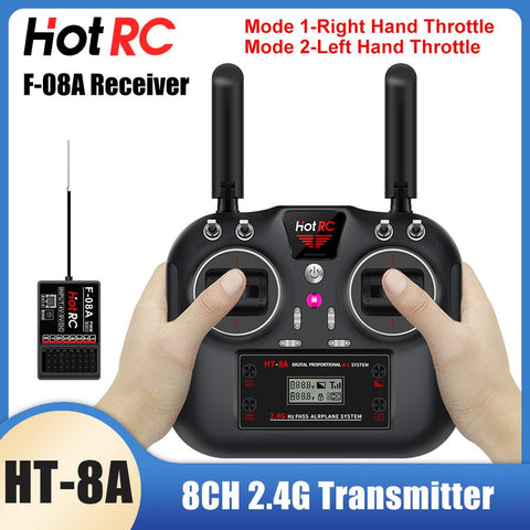 HOTRC HT-8A 8CH Transmitter +F-08A Receiver