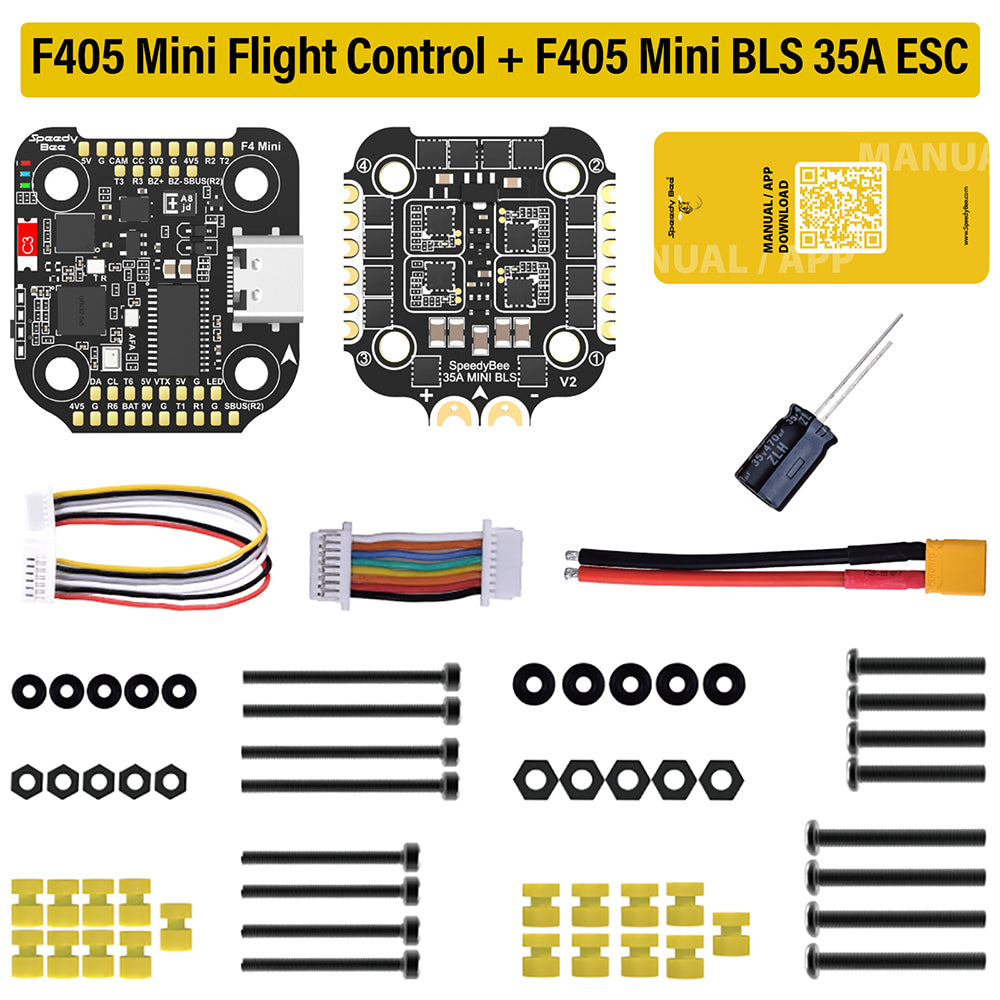 SpeedyBee F405 Mini Flight Controller Stack - BLS 35A 20x20 3-6S