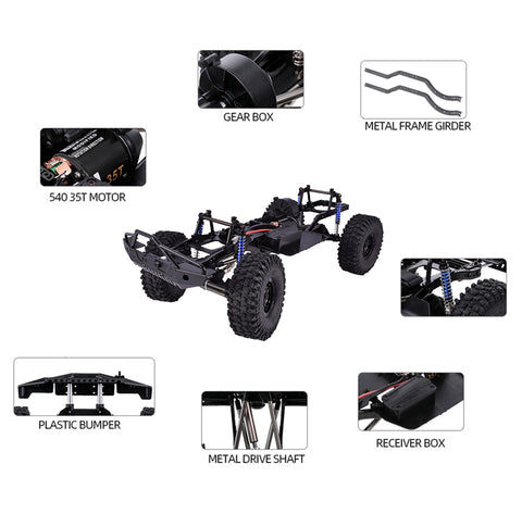 AUSTAR AX-8501 SCX10 II Rock Crawler Chassis Frame Kit