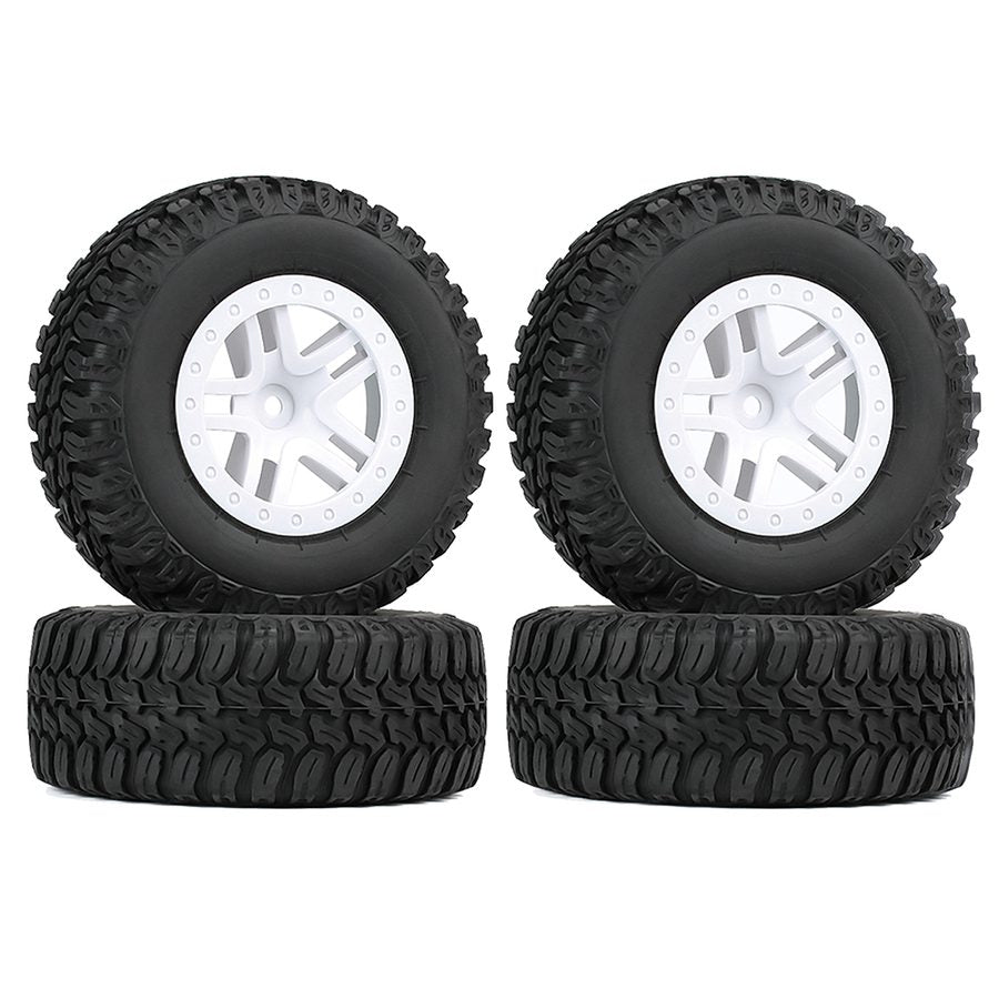 AUSTAR 1/10 4PCS Rubber Tires & Wheel Rim Set (110×44mm / 112×46mm)