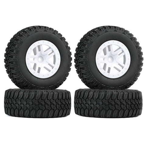 AUSTAR 1/10 4PCS Rubber Tires & Wheel Rim Set (110×44mm / 112×46mm)