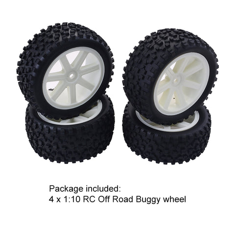 4-Pack 1/10 Buggy Wheels - Y10421W/Y10421B, 12mm Hex, 32mm Tire