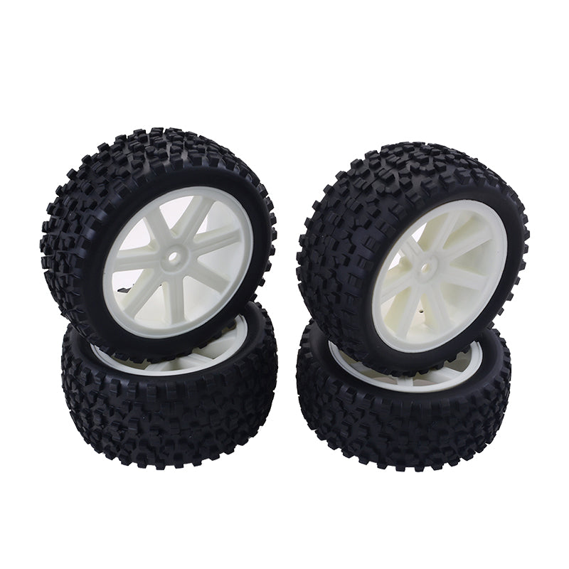 4-Pack 1/10 Buggy Wheels - Y10421W/Y10421B, 12mm Hex, 32mm Tire