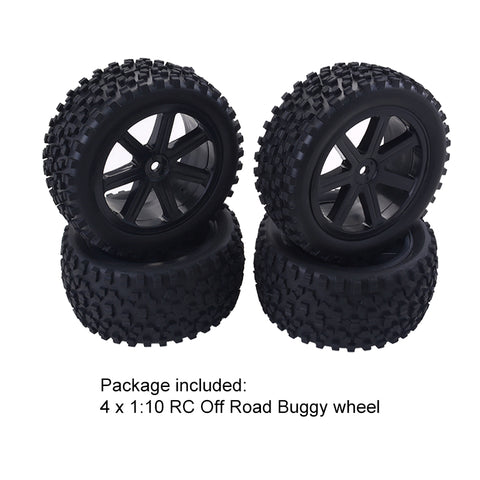 4-Pack 1/10 Buggy Wheels - Y10421W/Y10421B, 12mm Hex, 32mm Tire