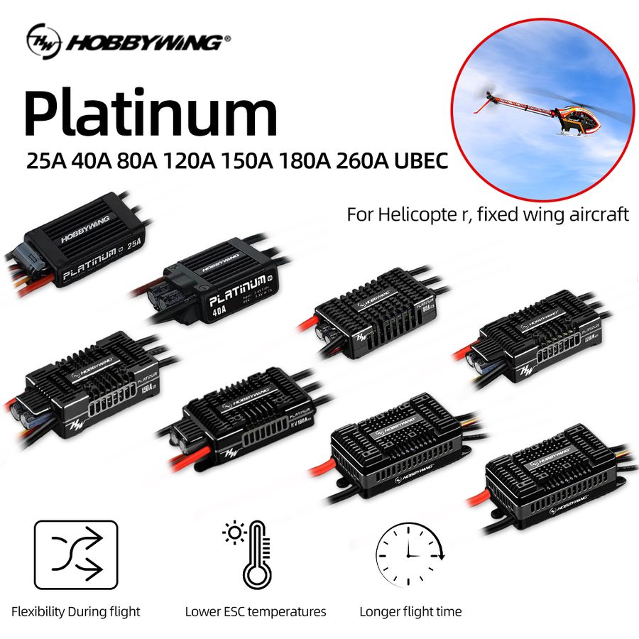 Airplane Parts HOBBYWING Platinum 25A 40A 80A 120A 150A 180A 260A