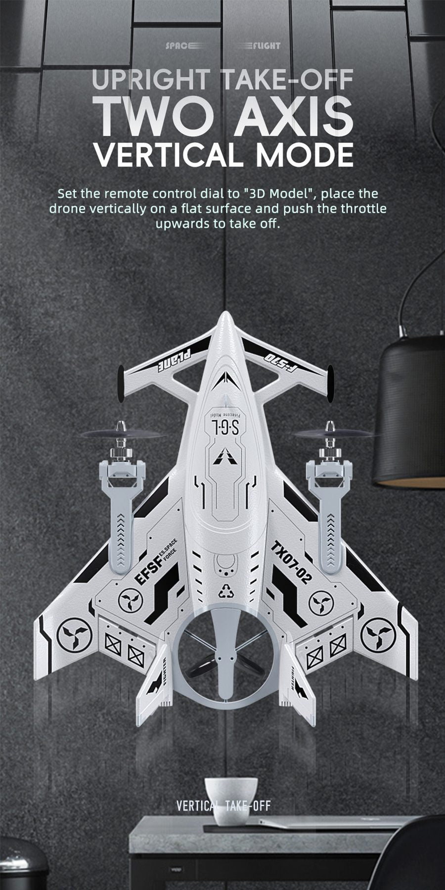 9IMOD RC Plane SG-F35 Aerobatic Fighterc 8Channels EPP Material 6-Axis Gyros 2.4G 3-Mode Flight 2 speeds Brushless Remote Control Glider