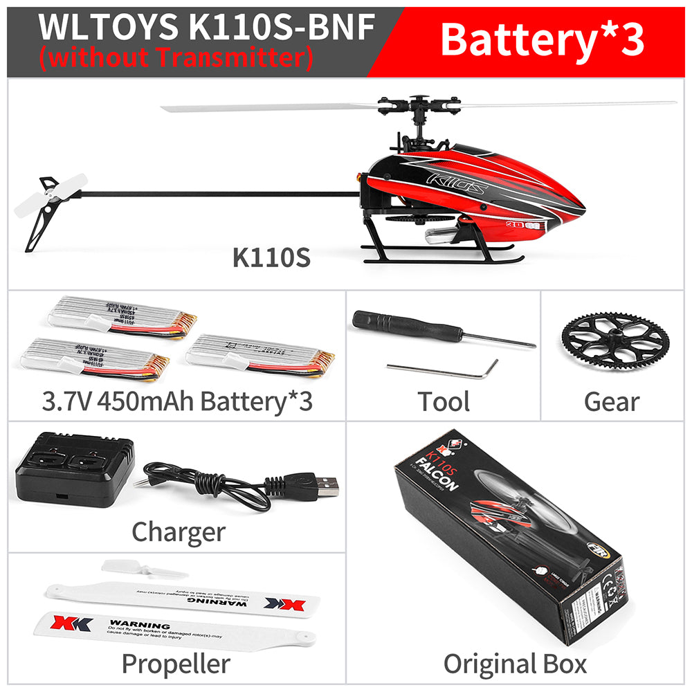 Wltoys XK K110S 6CH 3D 6G System Remote Control Toy Brushless Motor