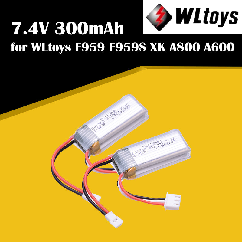 WLtoys 7.4V 300mAh LiPo Battery 2-Pack for F959