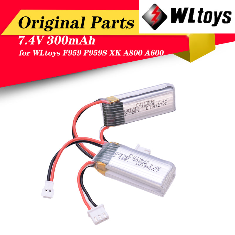 WLtoys 7.4V 300mAh LiPo Battery 2-Pack for F959