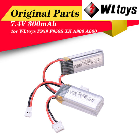 WLtoys 7.4V 300mAh LiPo Battery 2-Pack for F959