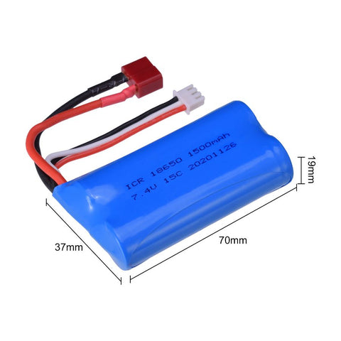 Battery 7.4V 1500mAh 18650 T Connector 2