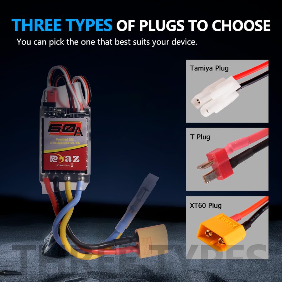 60A Brushed ESC 2-3s