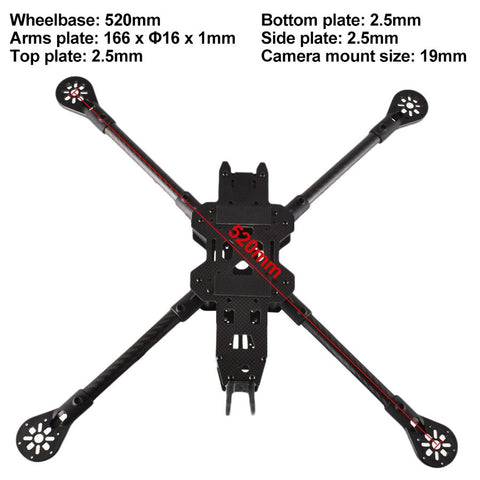 Airplane Parts IDFTECH 13 inch 520mm FPV Car Drone Frame
