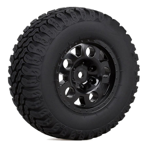 AUSTAR 1/10 4PCS Rubber Tires & Wheel Rim Set (110×44mm / 112×46mm)
