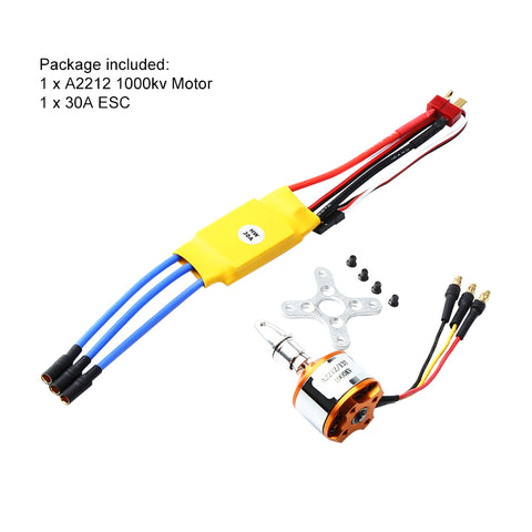 A2212 1000KV Brushless Motor with 30A ESC Combo for RC Airplane