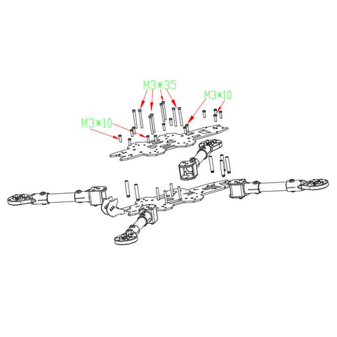 Airplane Parts IDFTECH 13 inch 520mm FPV Car Drone Frame