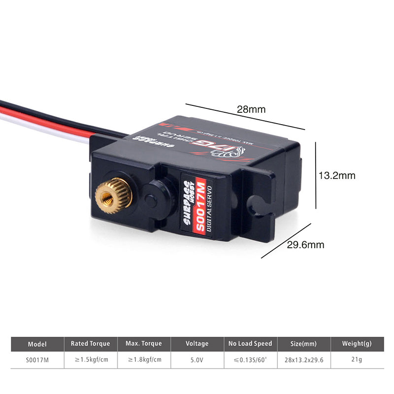 SURPASS Hobby S0017M 17g Digital Servo - Metal Gear for RC Airplane