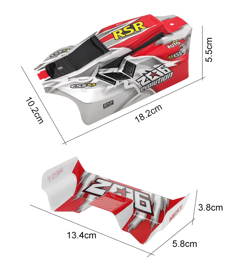 RCCrafter RC2492 Car Body Shell Kit PVC Printed for WLtoys 1/14 144001 RC Car