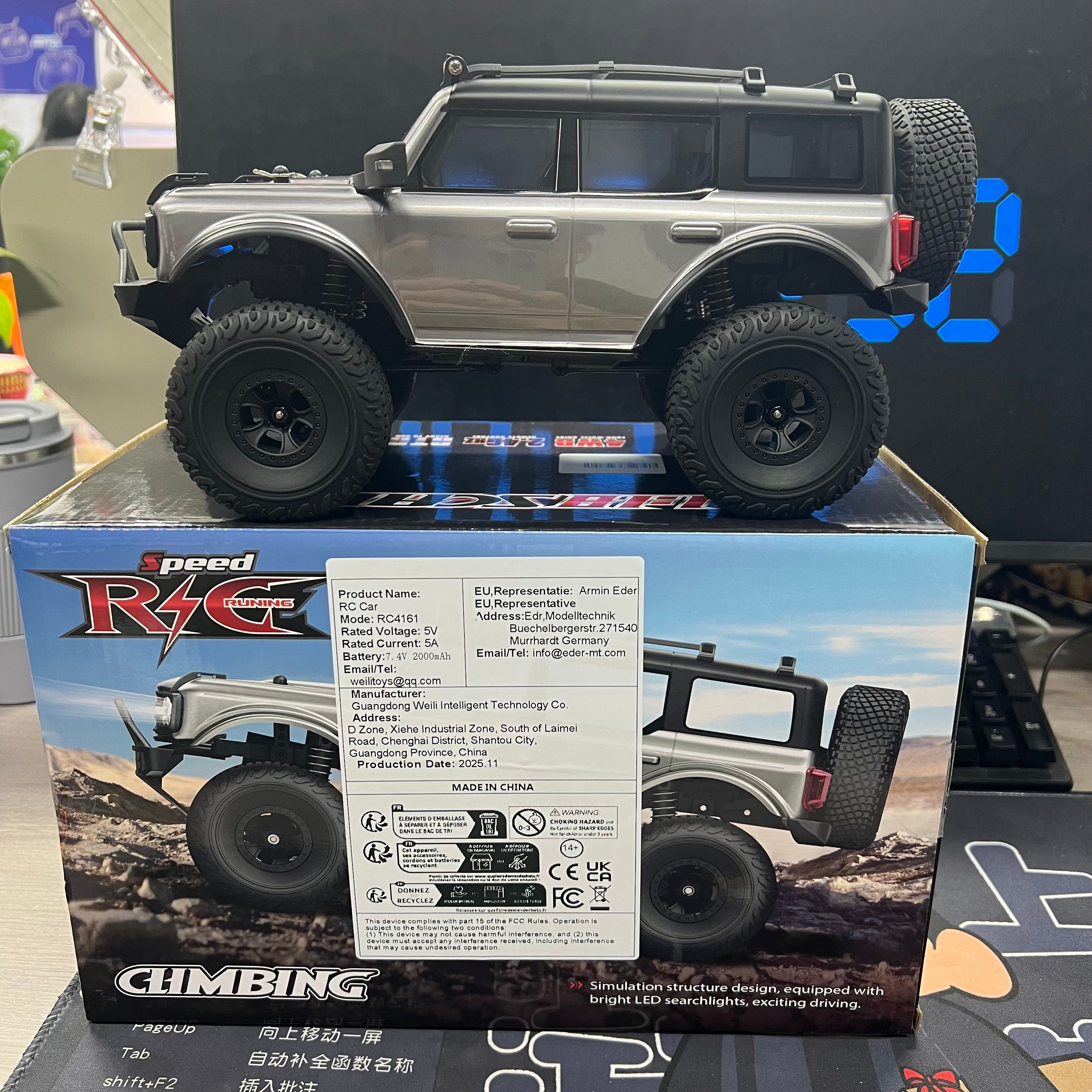 Wltoys 184023 RC Car 9km/h Four-wheel Drive 1/18 Off-Road Car CCS Cruise Control Rubber Tires Remote Control Climbing