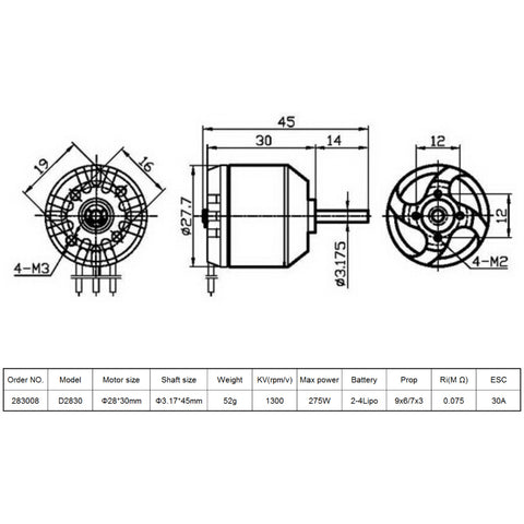 9IMOD D2830 Brushless Motor 2-4S