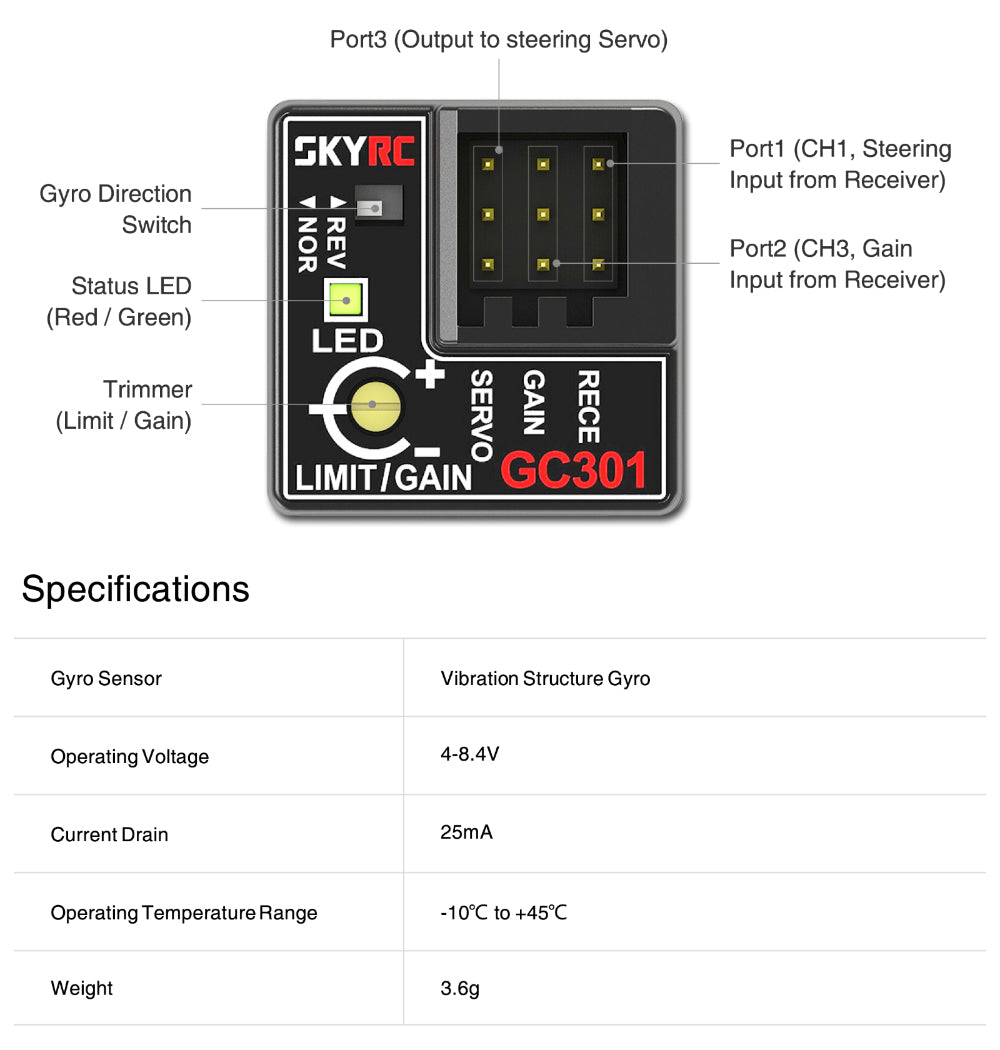 SKYRC GC301 301g for Car Drift