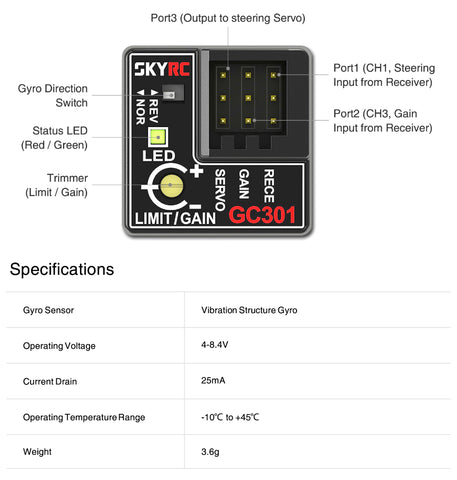 SKYRC GC301 301g for Car Drift