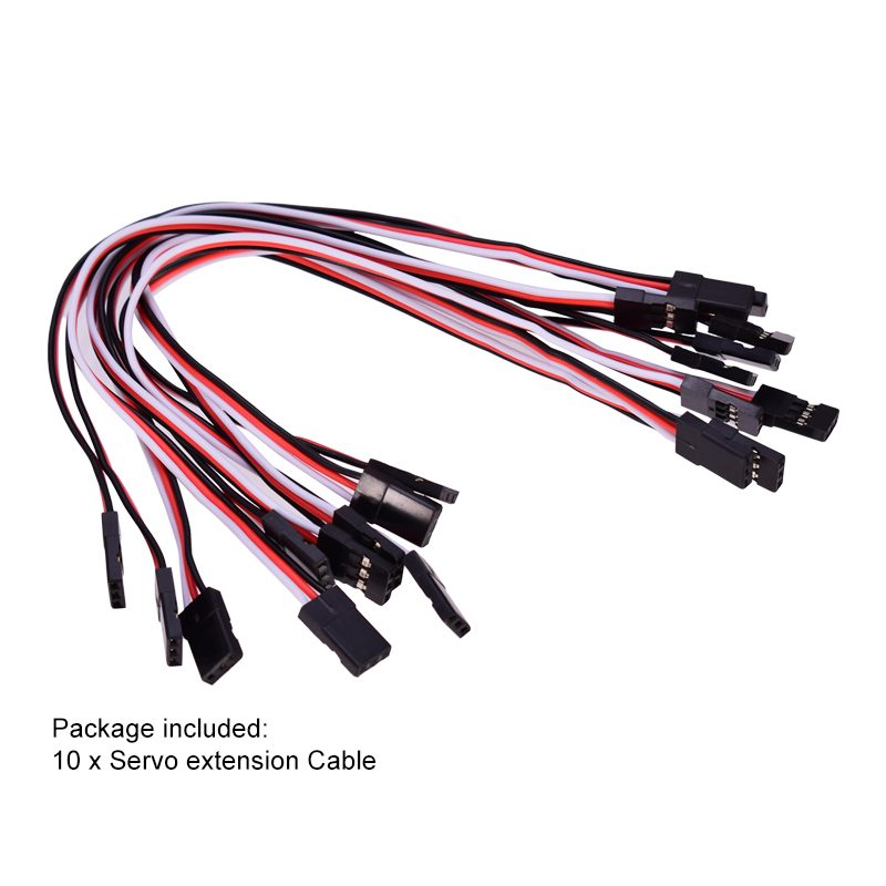 200mm RC Wire 30 futaba 3 JR Male/Male White/Red/Black 10