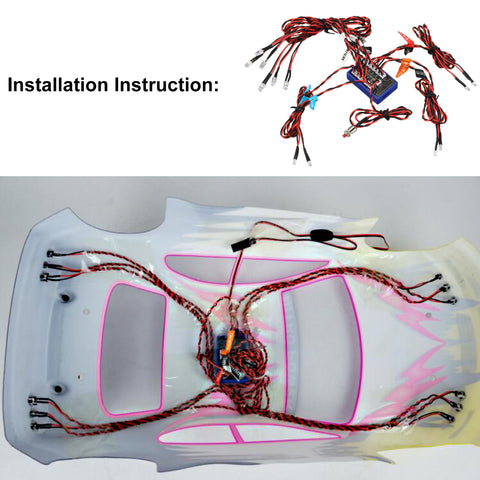 RC Car Light Scale LED 12LED 1:10 Kit