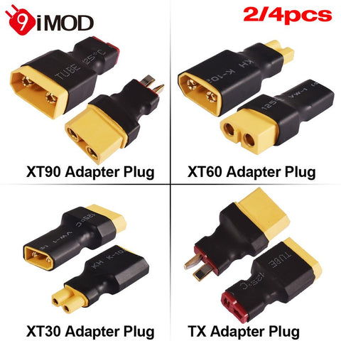 9IMOD 2/4Pcs XT90 XT60 XT30 Connector Plug Adapter for ESC