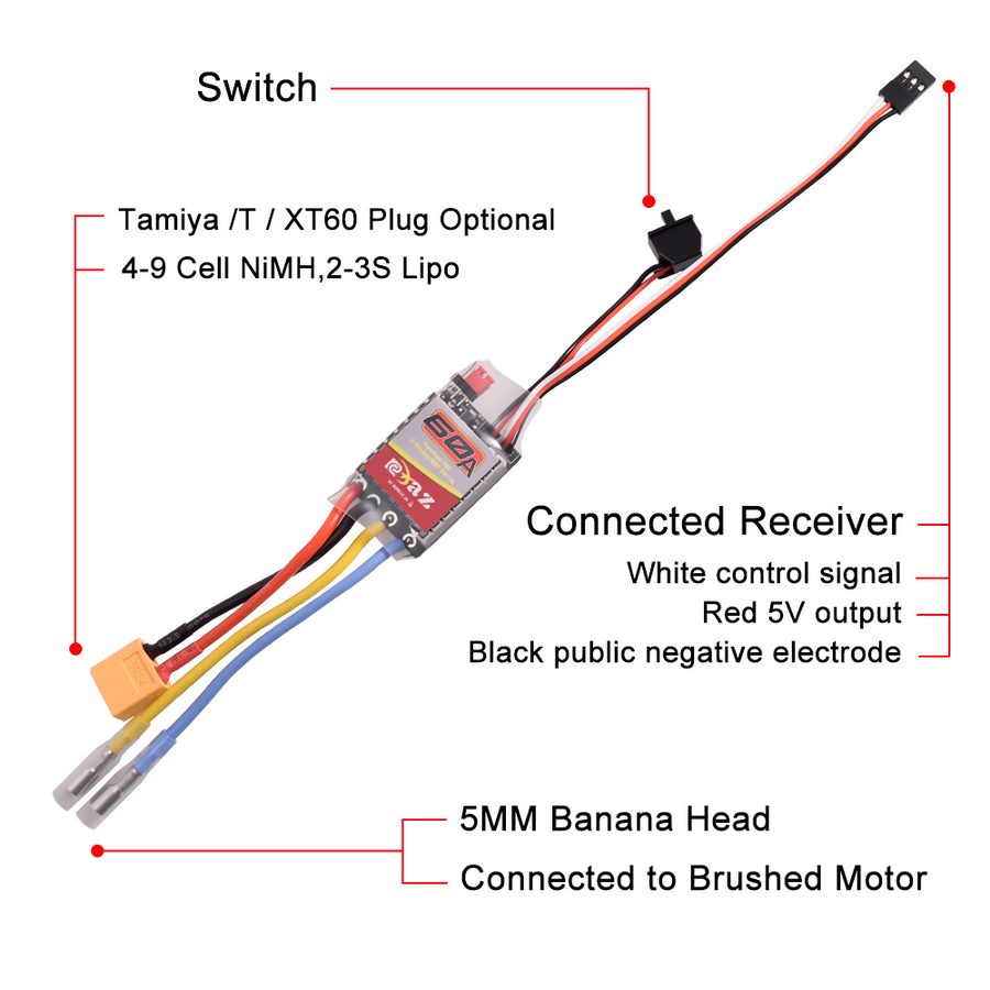60A Brushed ESC 2-3s