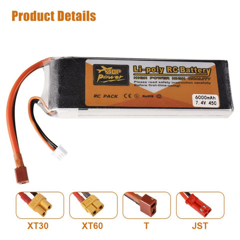9IMOD 2S RC Lipo Battery 7.4V 4500/5000/6000mAh 45C T / XT60