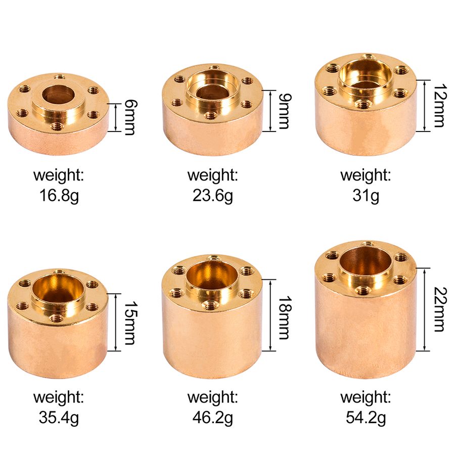 Rock Crawler 1.9 2.2 inch Wheel Hub Brass VP