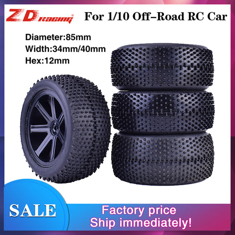 1/10 Off-Road RC Buggy Wheels & Tires (2 Pairs)