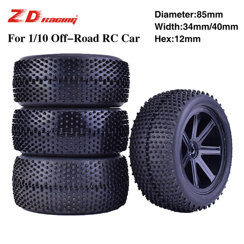 1/10 Off-Road RC Buggy Wheels & Tires (2 Pairs)