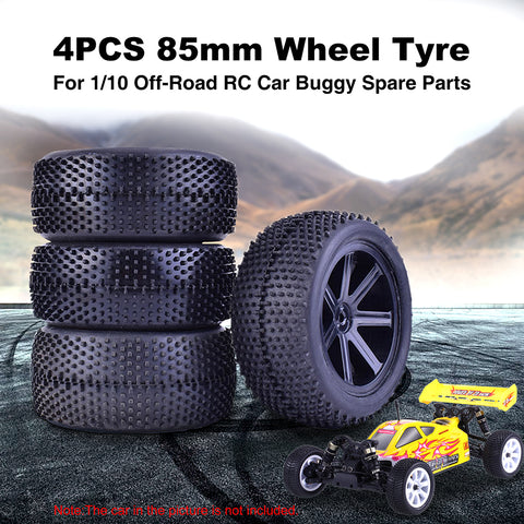 1/10 Off-Road RC Buggy Wheels & Tires (2 Pairs)