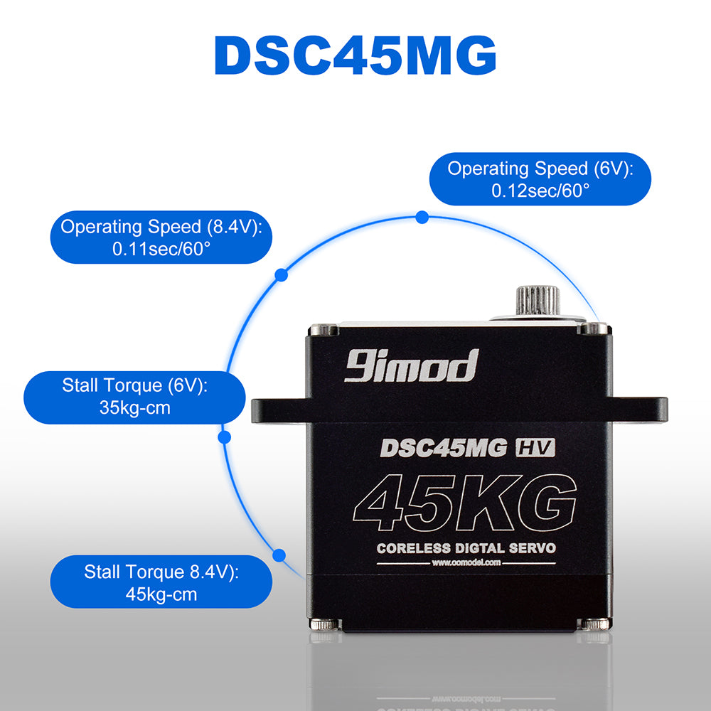9imod DSC45MG 45KG Waterproof HV Digital Servo (2 Pack)