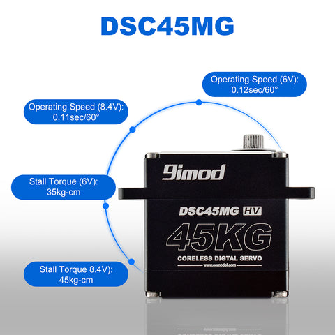 9imod DSC45MG 45KG Waterproof HV Digital Servo (2 Pack)