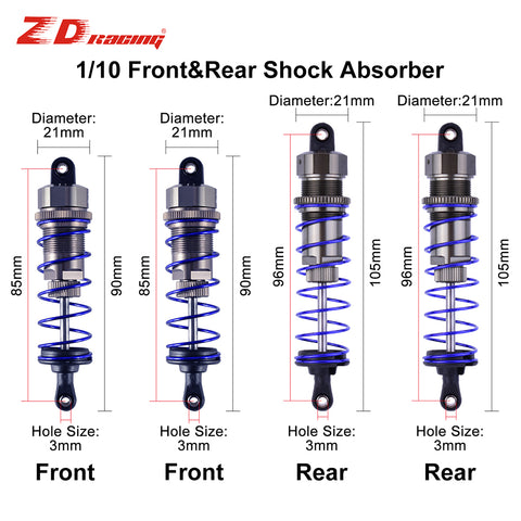 ZD Racing 1/10 Metal Shock Absorbers for Truck & Buggy (4 PCS)