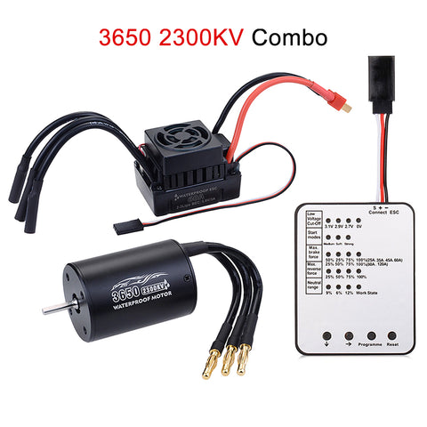 SURPASS HOBBY 3650 3100KV Brushless Motor + 60A Waterproof ESC Combo for 1/10 RC Car