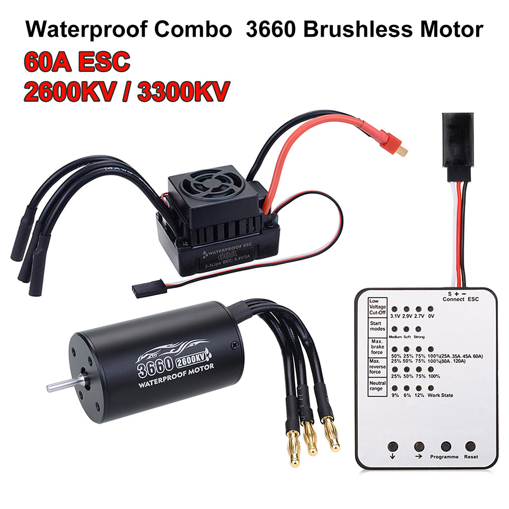 9imod 3660 Waterproof 4-Pole Sensorless Brushless Motor 3300KV 3.175mm