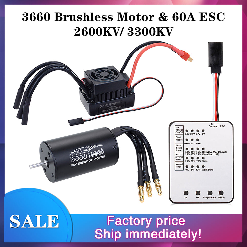 9imod 3660 Waterproof 4-Pole Sensorless Brushless Motor 3300KV 3.175mm