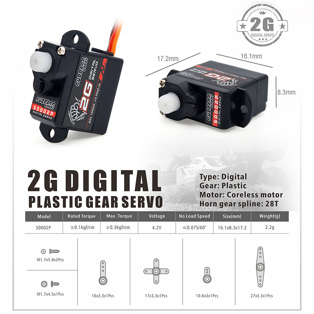 Digital Servo - Surpass Hobby S0004M 4.3g Metal gear digital ...