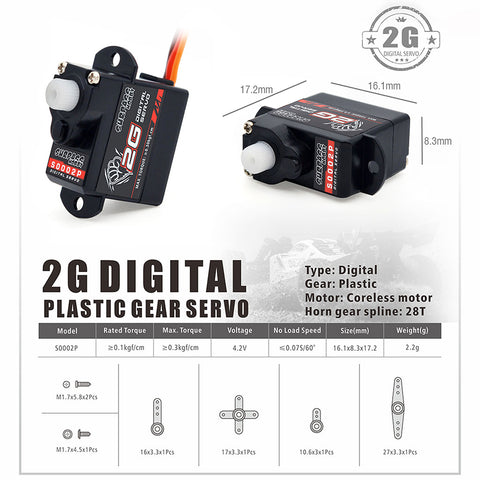 Digital Servo - Surpass Hobby S0004M 4.3g Metal gear digital ...