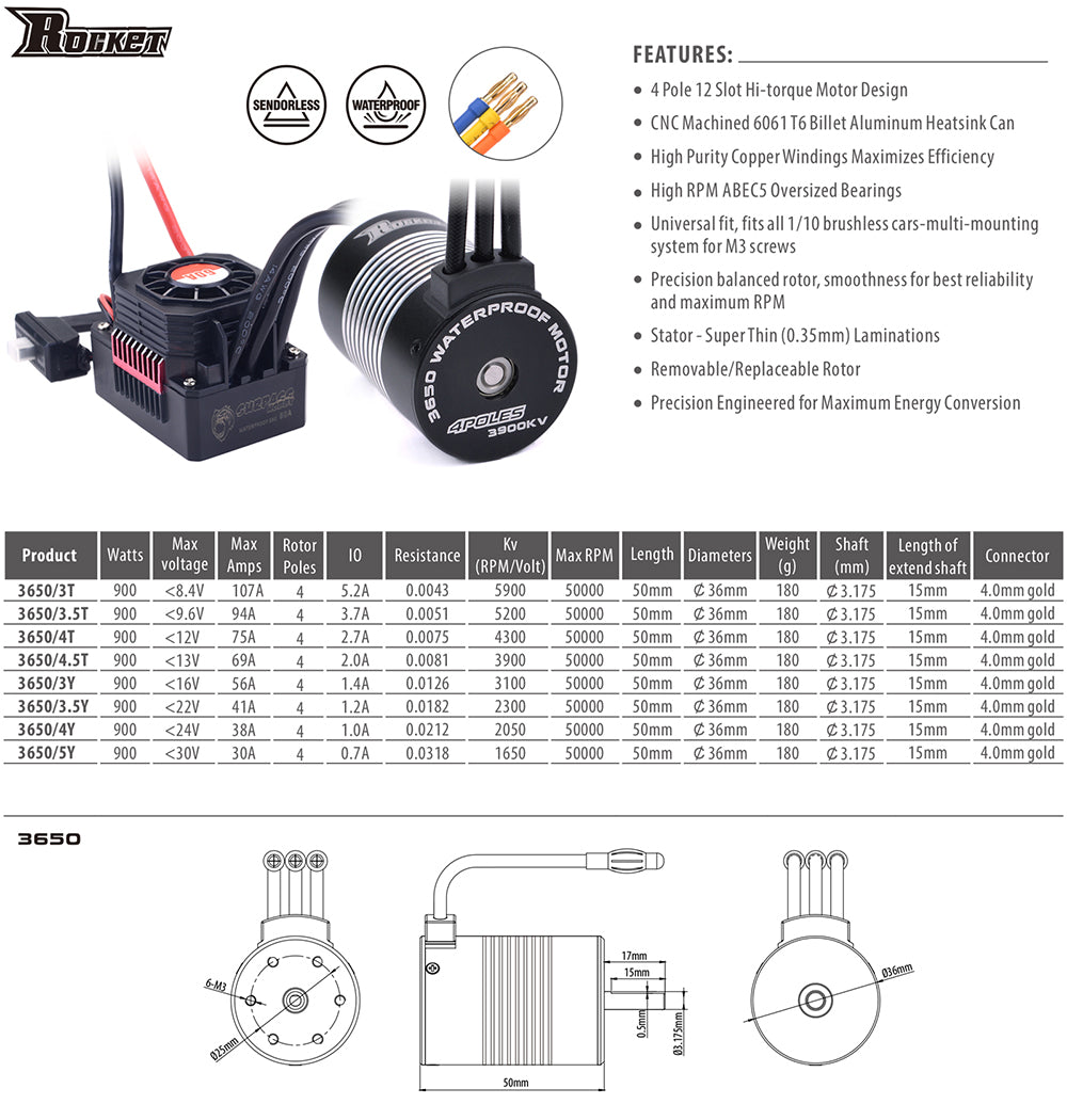 SURPASS HOBBY 25A Waterproof Brushless ESC with T Plug
