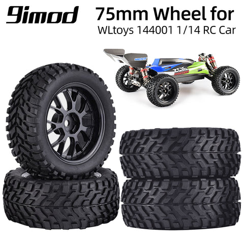 1/10 RC On-Road Buggy Tires with Foam Inserts (Flag Pattern)